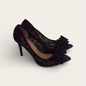 Betsey Johnson Black Polka Dot Heels